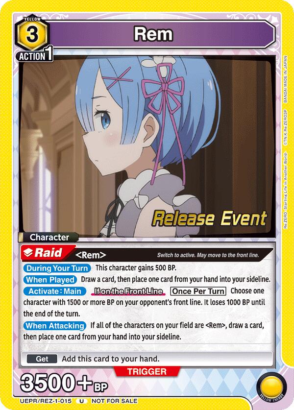 Rem (015) (UEPR/REZ-1-015) [UE24BT: Re:ZERO -Starting Life in Another World- Release Event Cards]