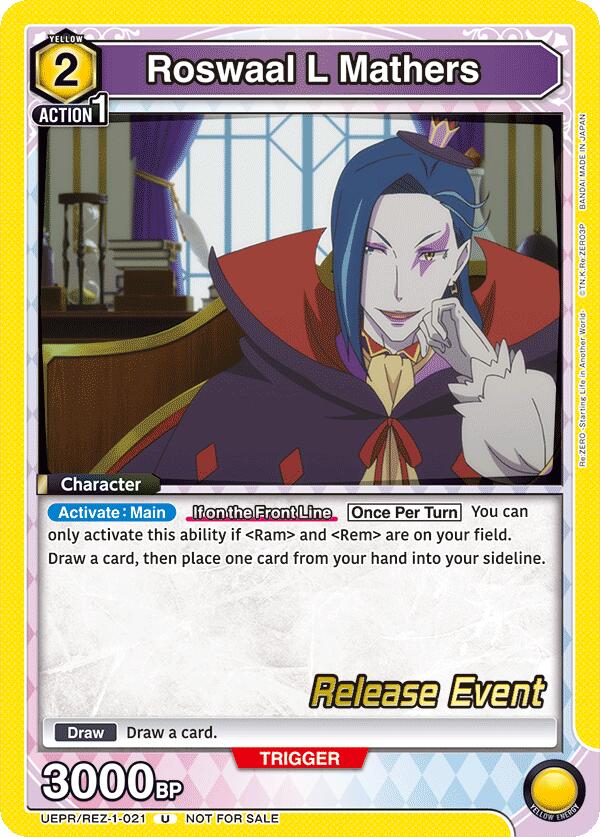 Roswaal L Mathers (UEPR/REZ-1-021) [UE24BT: Re:ZERO -Starting Life in Another World- Release Event Cards]