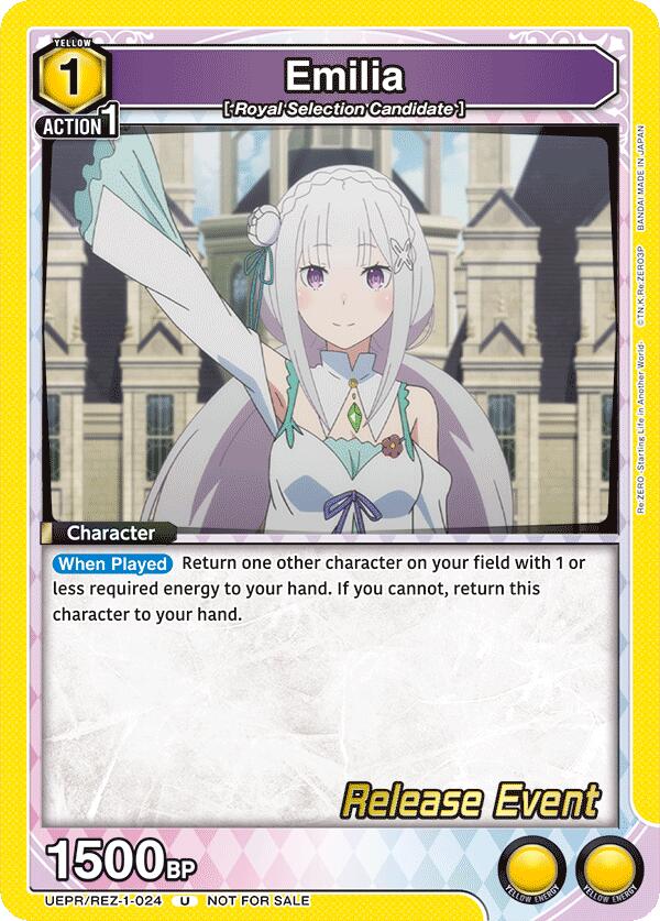 Emilia (024) (UEPR/REZ-1-024) [UE24BT: Re:ZERO -Starting Life in Another World- Release Event Cards]