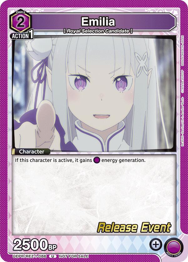 Emilia (086) (UEPR/REZ-1-086) [UE24BT: Re:ZERO -Starting Life in Another World- Release Event Cards]