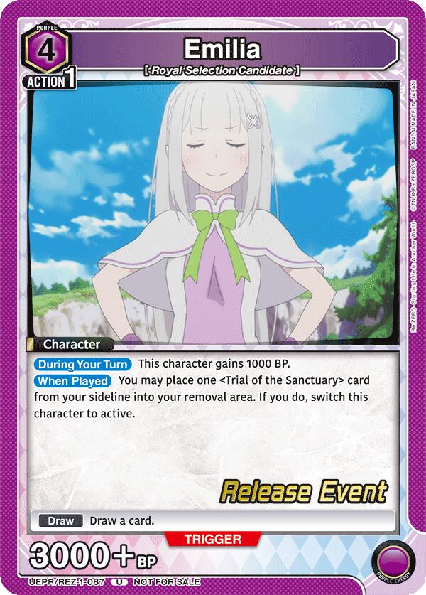 Emilia (087) (UEPR/REZ-1-087) [UE24BT: Re:ZERO -Starting Life in Another World- Release Event Cards]