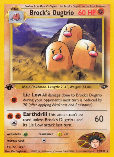 Brock's Dugtrio (22/132) [Gym Challenge Unlimited]