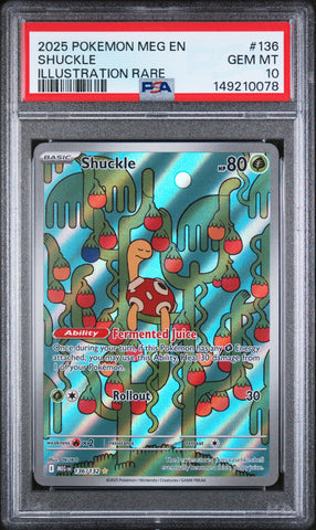 2025 Pokemon Mega Evolution Shuckle 136 - PSA GEM MT 10 - 149210078