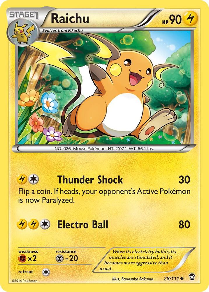Raichu (28/111) [XY: Furious Fists]