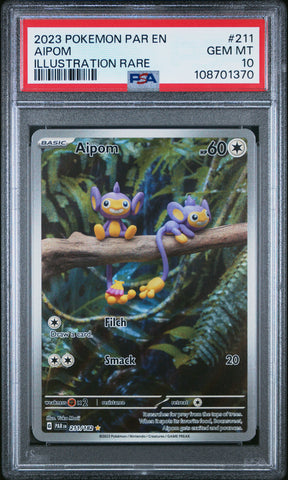2023 Pokemon Paradox Rift Aipom 211 - PSA GEM MT 10 - 108701370