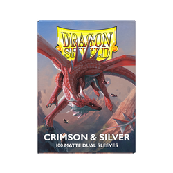 Dragon Shield: Standard 100ct Sleeves - Crimson & Silver (Dual Matte)