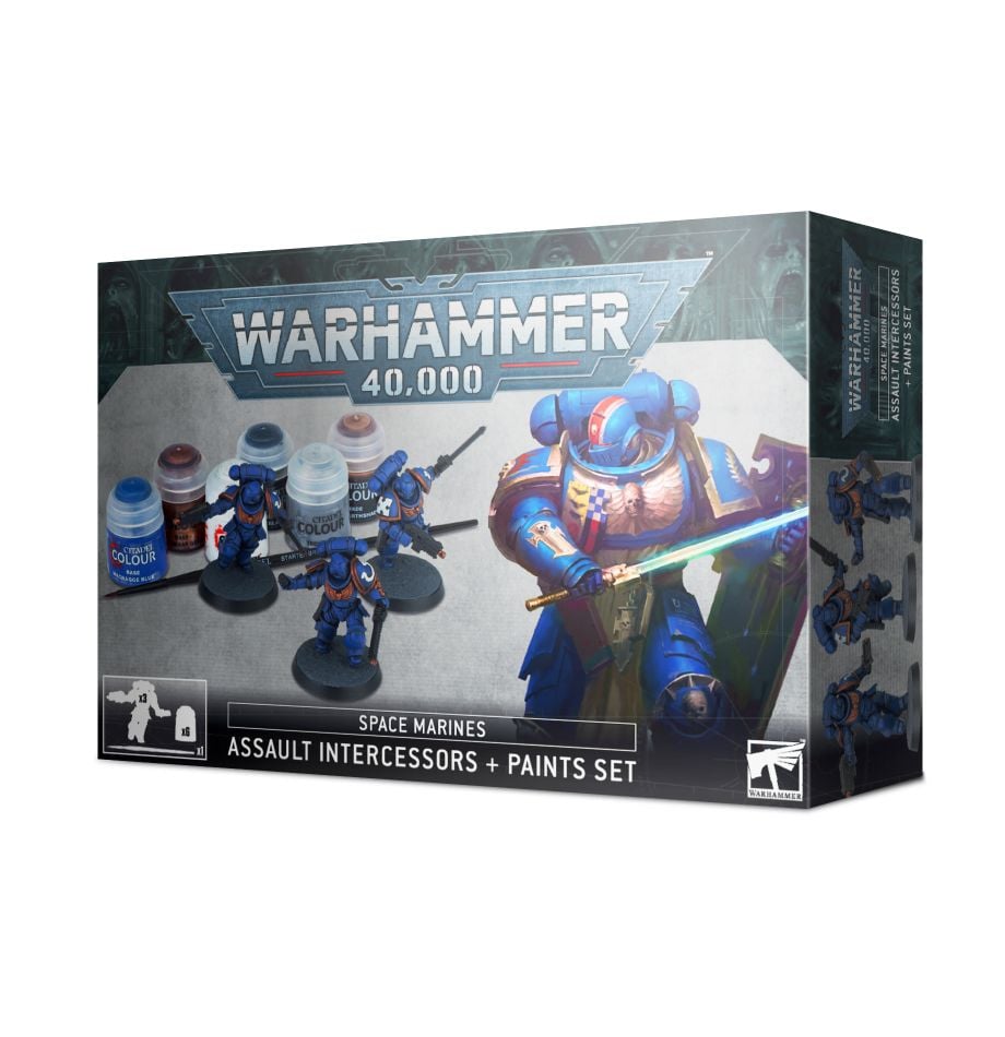 Warhammer 40k: Space Marines: Assault Intercessors + Paints Set