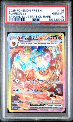 2025 Pokemon Pre En-prismatic Evolutions Flareon Ex 146 - PSA GEM MT 10 - 109620092