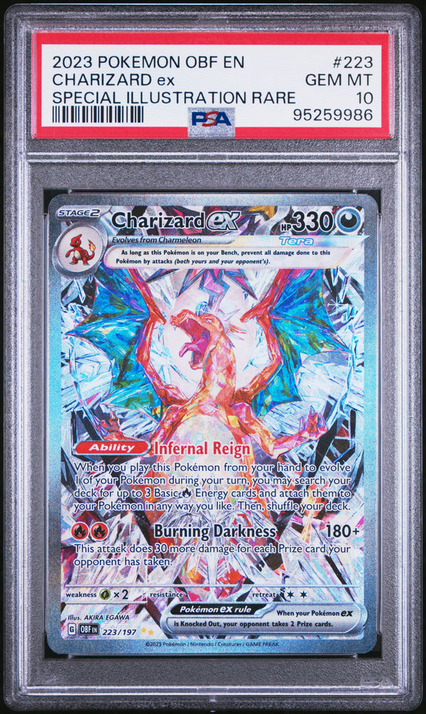 2023 Pokemon Obsidian Flames Charizard ex 223 - PSA GEM MT 10 - 95259986