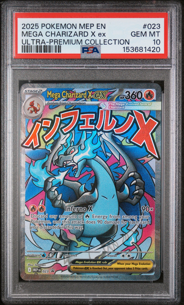2025 Pokemon Mega Evolution Black Star Promo Mega Charizard X ex 023 - PSA GEM MT 10 - 153681420