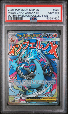 2025 Pokemon Mega Evolution Black Star Promo Mega Charizard X ex 023 - PSA GEM MT 10 - 153681420