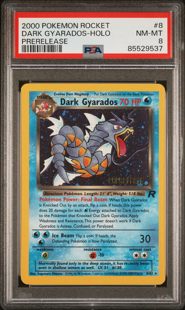 2000 Pokemon Rocket Dark Gyarados Holo 8 - PSA NM-MT 8 - 85529537