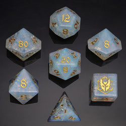 Dragon's Hoard Polyhedral Blasted Glass Dice Set
