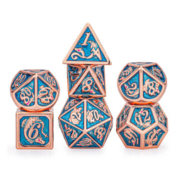 Solid Metal Dragon Polyhedral Dice Set