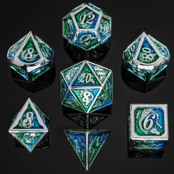 Solid Metal Dragon Polyhedral Dice Set