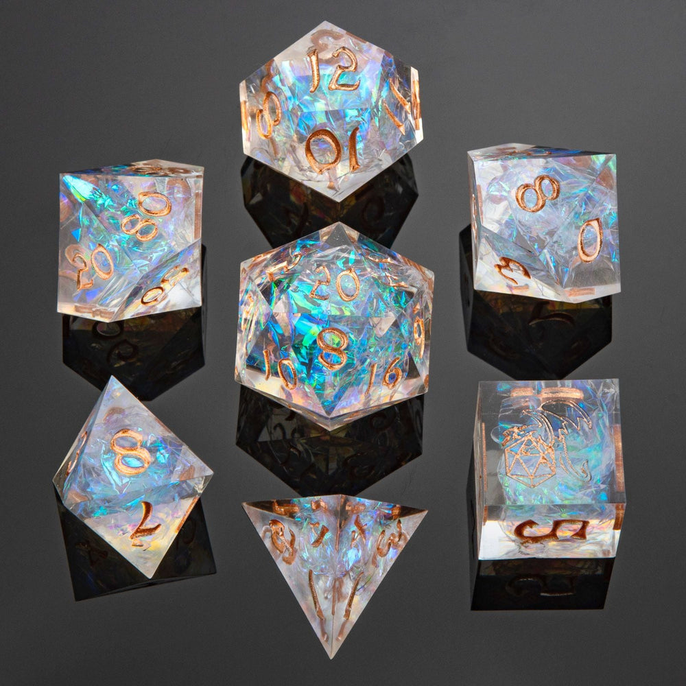 Captured Magic: Hand Sanded Sharp Edge Resin Dice Set