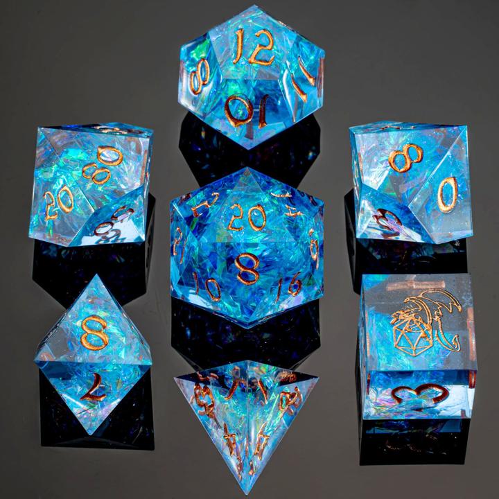 Captured Magic: Hand Sanded Sharp Edge Resin Dice Set