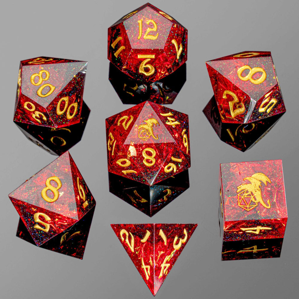 Captured Magic: Hand Sanded Sharp Edge Resin Dice Set