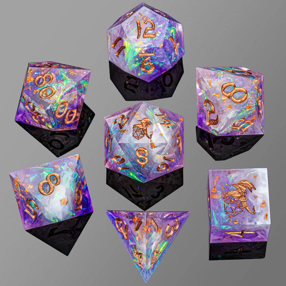 Captured Magic: Hand Sanded Sharp Edge Resin Dice Set