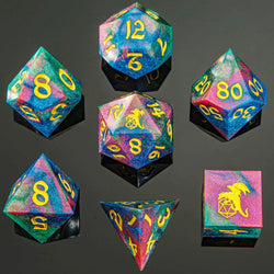 Captured Magic: Hand Sanded Sharp Edge Resin Dice Set