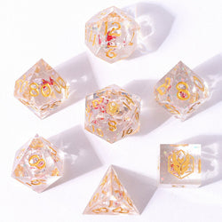 Captured Magic: Metal Ghost Skulls Hand Sanded Sharp Edge Resin Dice Set
