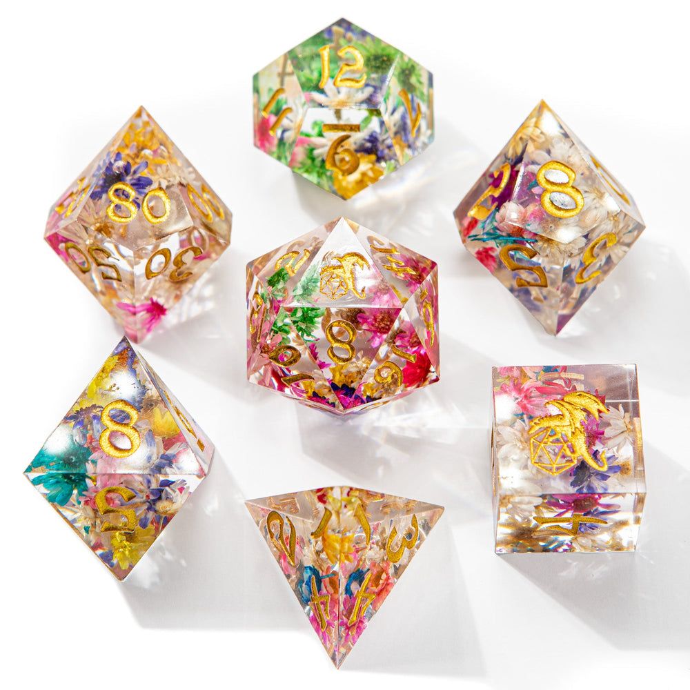 Captured Magic: Hand Sanded Sharp Edge Resin Dice Set