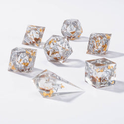 Captured Magic: Hand Sanded Sharp Edge Resin Liquid Core Dice Set