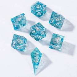 Captured Magic: Hand Sanded Sharp Edge Resin Liquid Core Dice Set