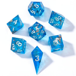 Captured Magic: Hand Sanded Sharp Edge Resin Liquid Core Dice Set