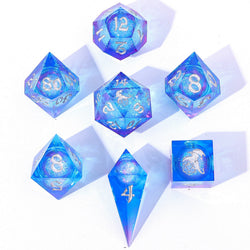 Captured Magic: Hand Sanded Sharp Edge Resin Liquid Core Dice Set