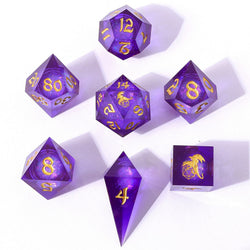 Captured Magic: Hand Sanded Sharp Edge Resin Liquid Core Dice Set