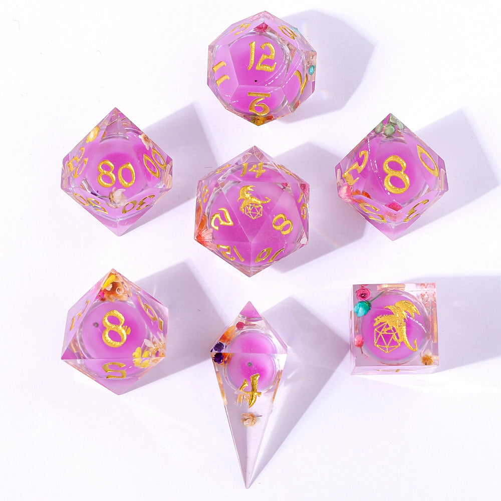 Captured Magic: Hand Sanded Sharp Edge Resin Dice Set