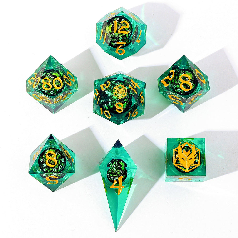 Captured Magic: Hand Sanded Sharp Edge Resin Dice Set