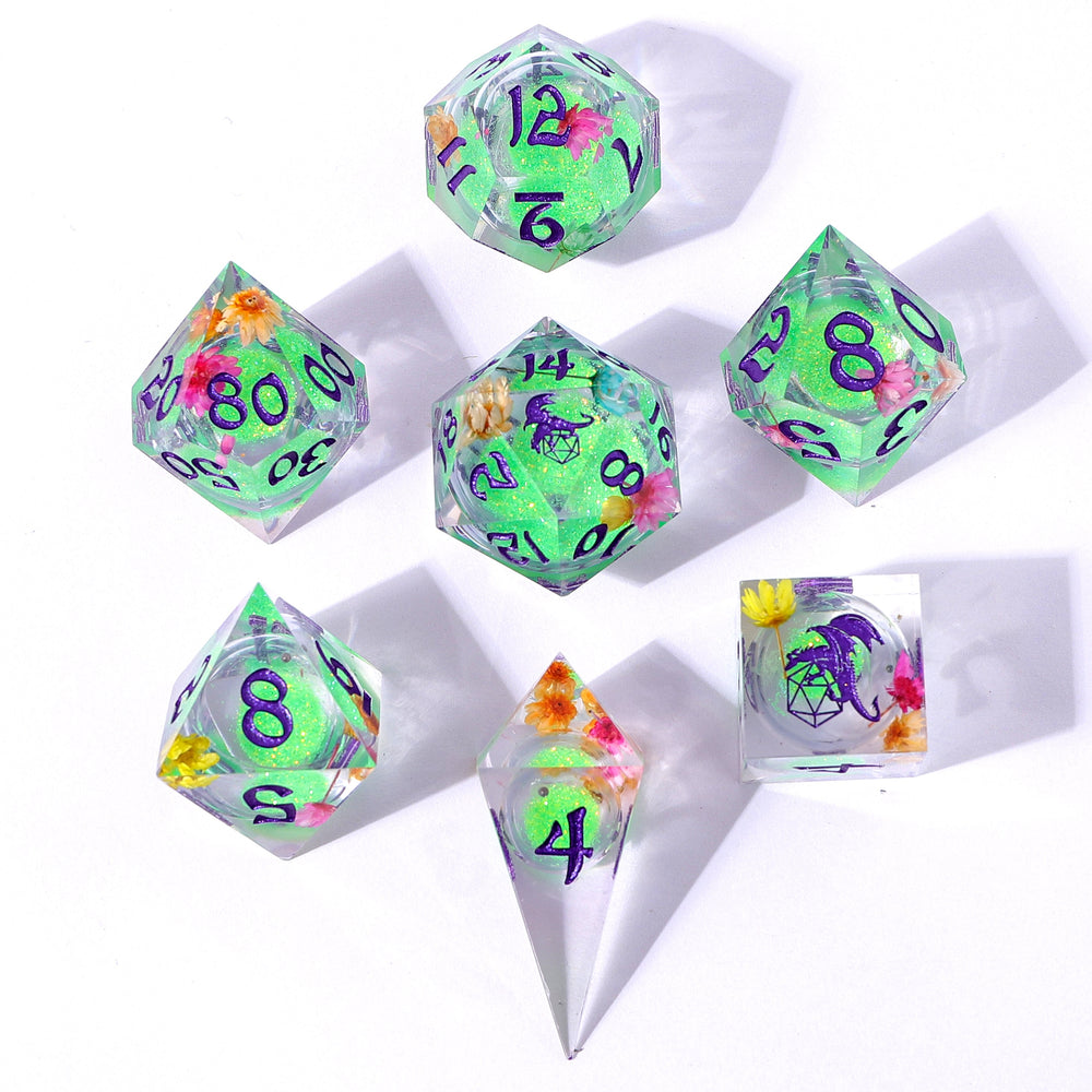 Captured Magic: Hand Sanded Sharp Edge Resin Dice Set