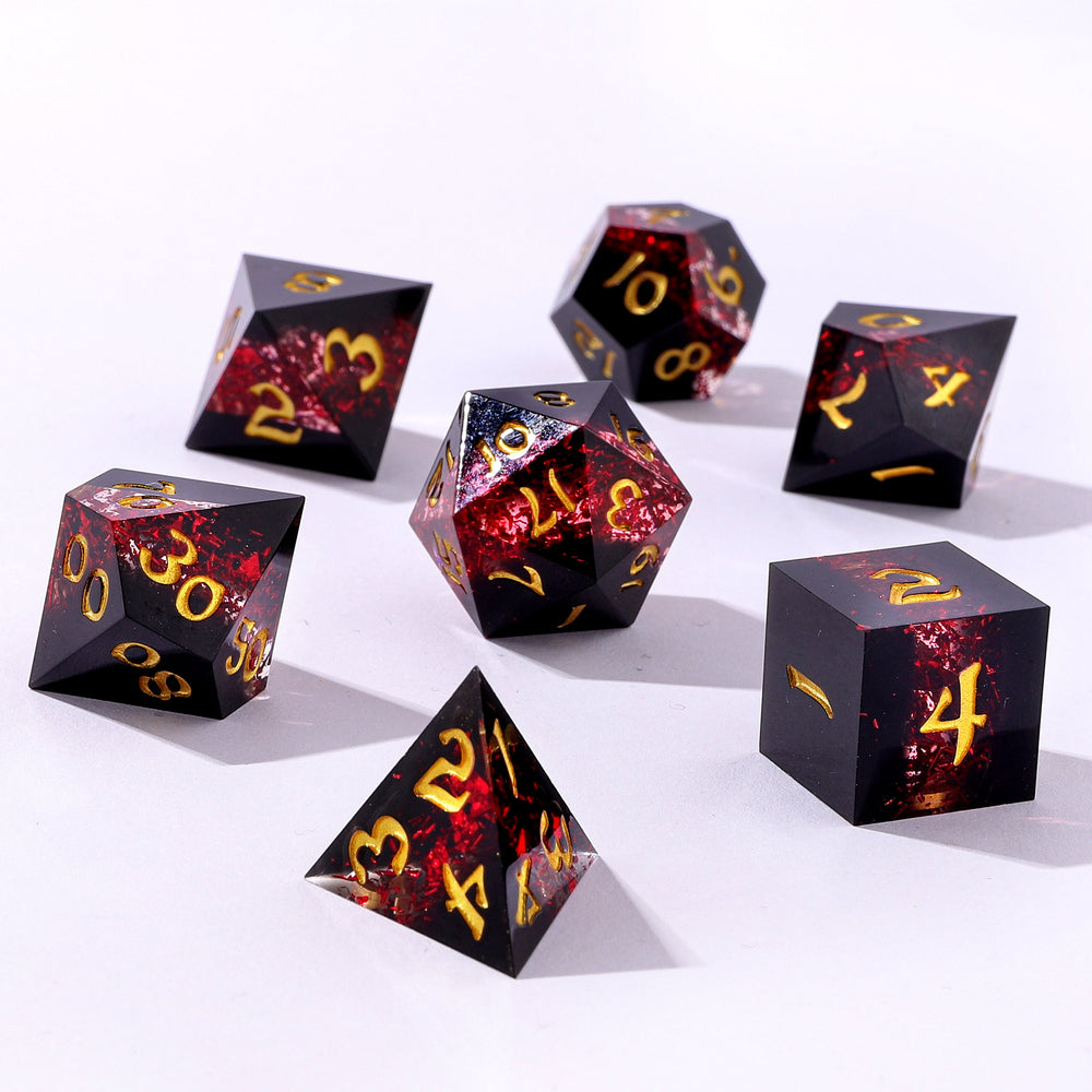 Captured Magic: Hand Sanded Sharp Edge Resin Dice Set