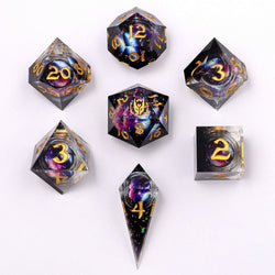 Captured Magic: Hand Sanded Sharp Edge Resin Liquid Core Dice Set