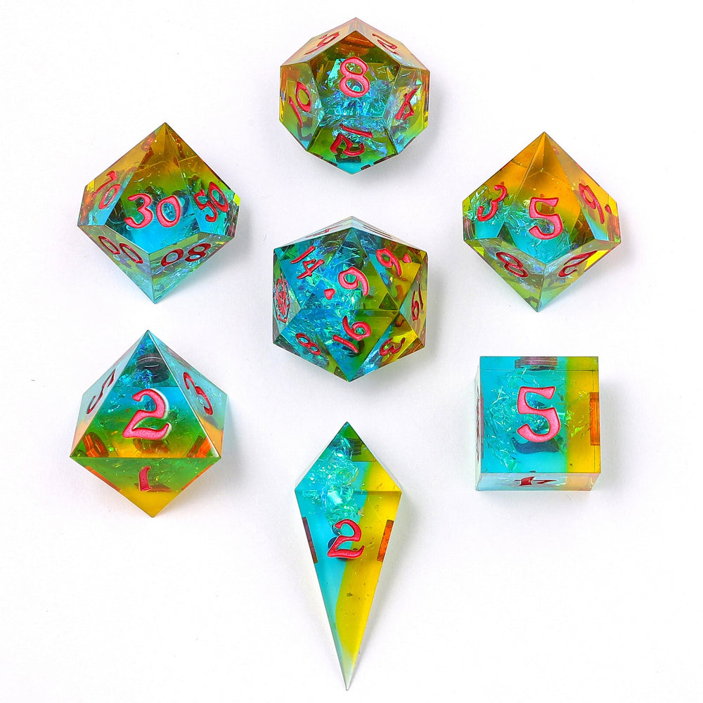 Captured Magic: Hand Sanded Sharp Edge Resin Dice Set