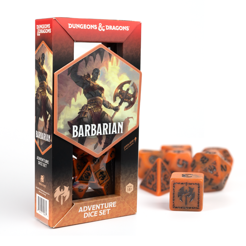 D&D Adventurer Dice Set - Barbarian Orange