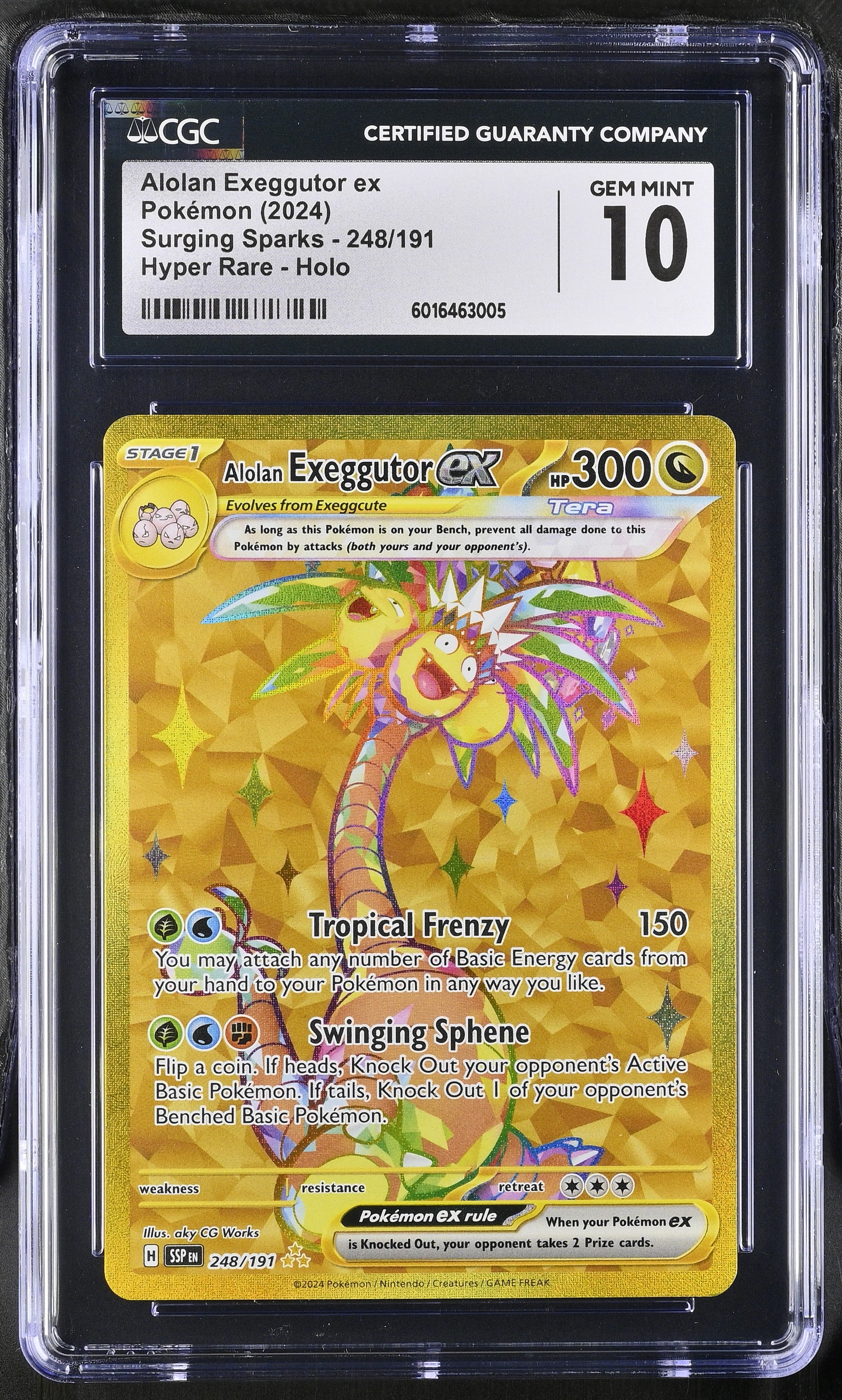 2024 Pokémon Surging Sparks Alolan Exeggutor ex 248/191 - CGC GEM MINT 10 - 6016463005
