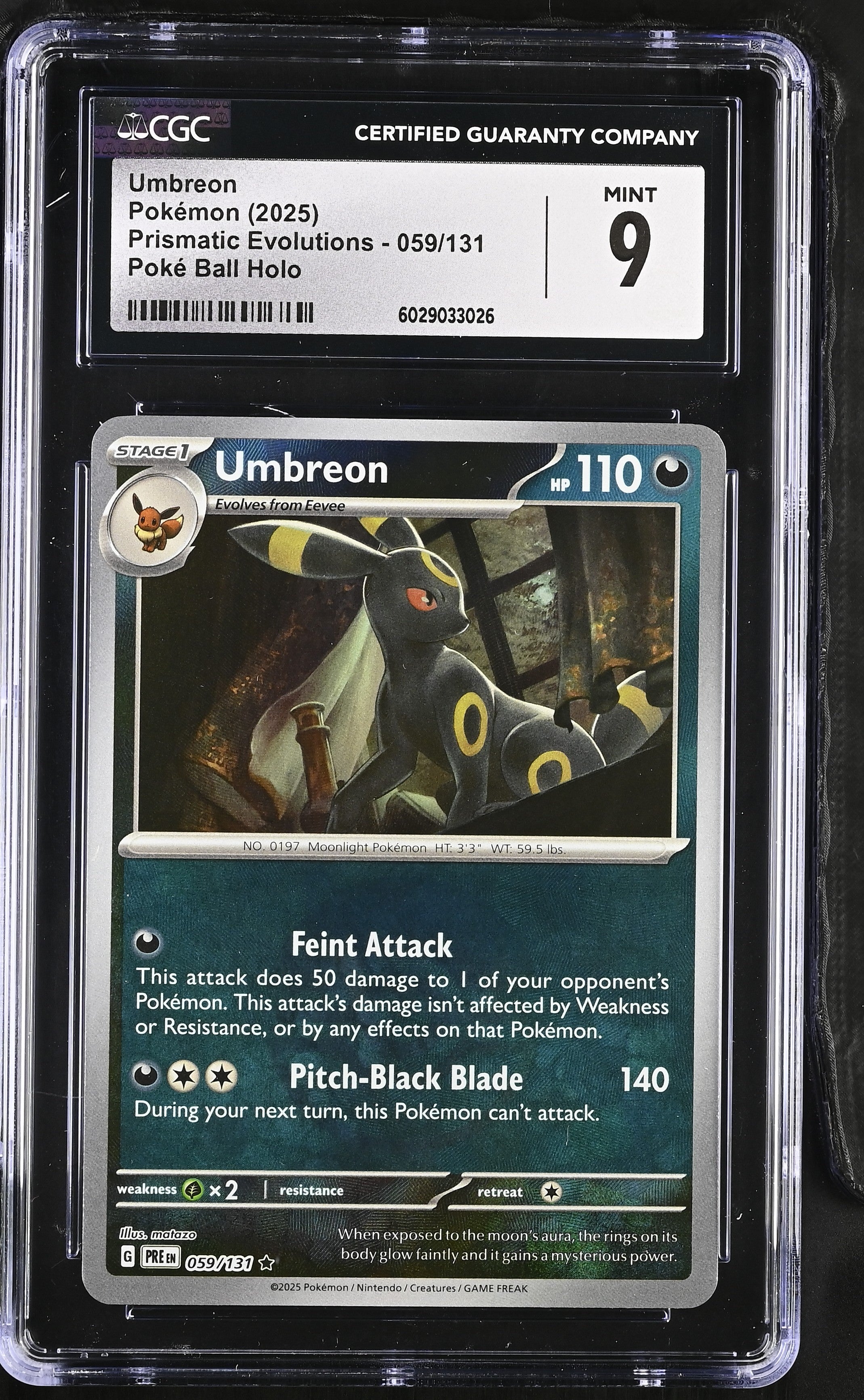 2025 Prismatic Evolutions Umbreon 059/131 - CGC 9 - 6029033026