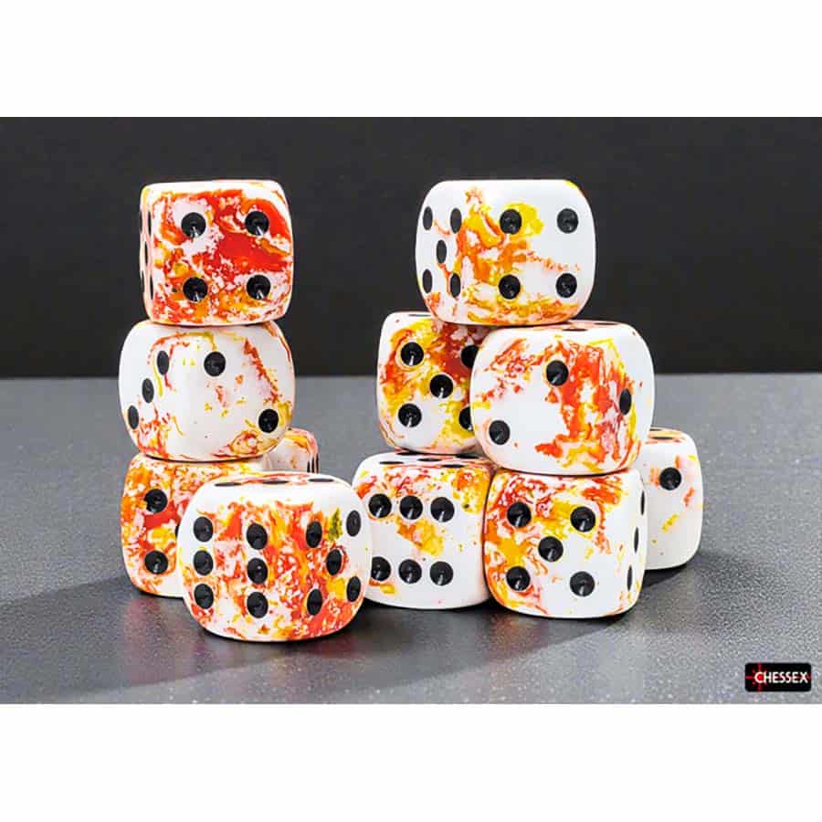 Chessex Brushed Sunrise 16mm d6 Dice Block (12 Dice)