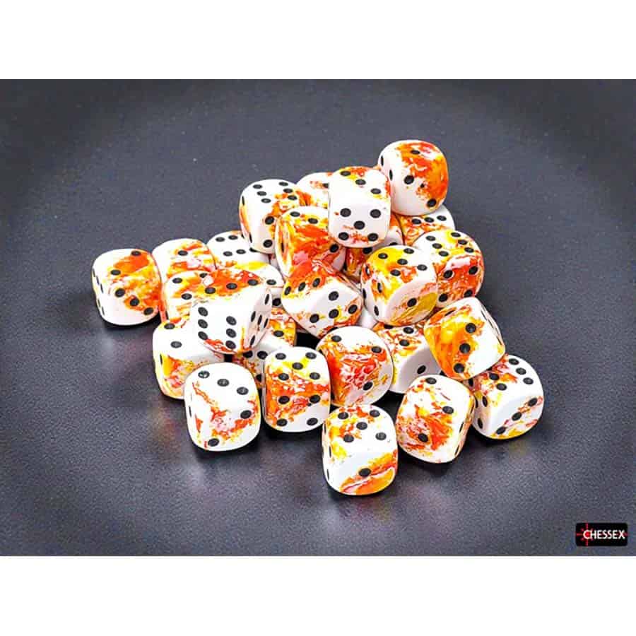 Chessex Brushed Sunrise 12mm d6 Dice Block (36 Dice)