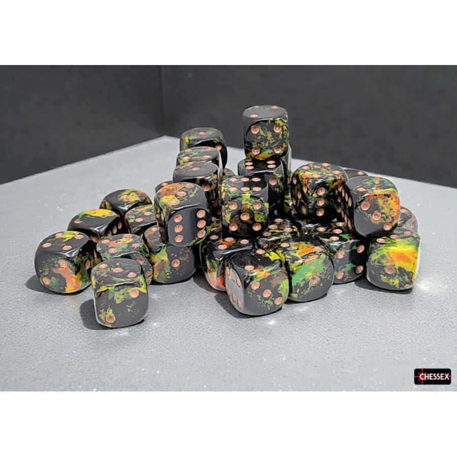 Chessex Brushed Deep Forest 12mm d6 Dice Block (36 Dice)