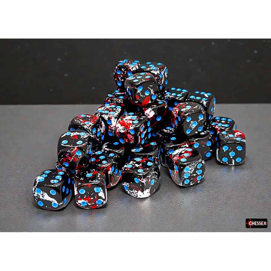 Chessex Brushed Dark Side 12mm d6 Dice Block (36 Dice)