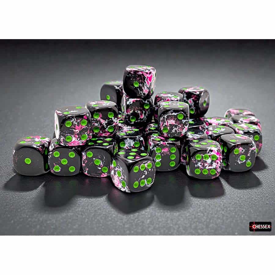 Chessex Brushed Paintball 12mm d6 Dice Block (36 Dice)
