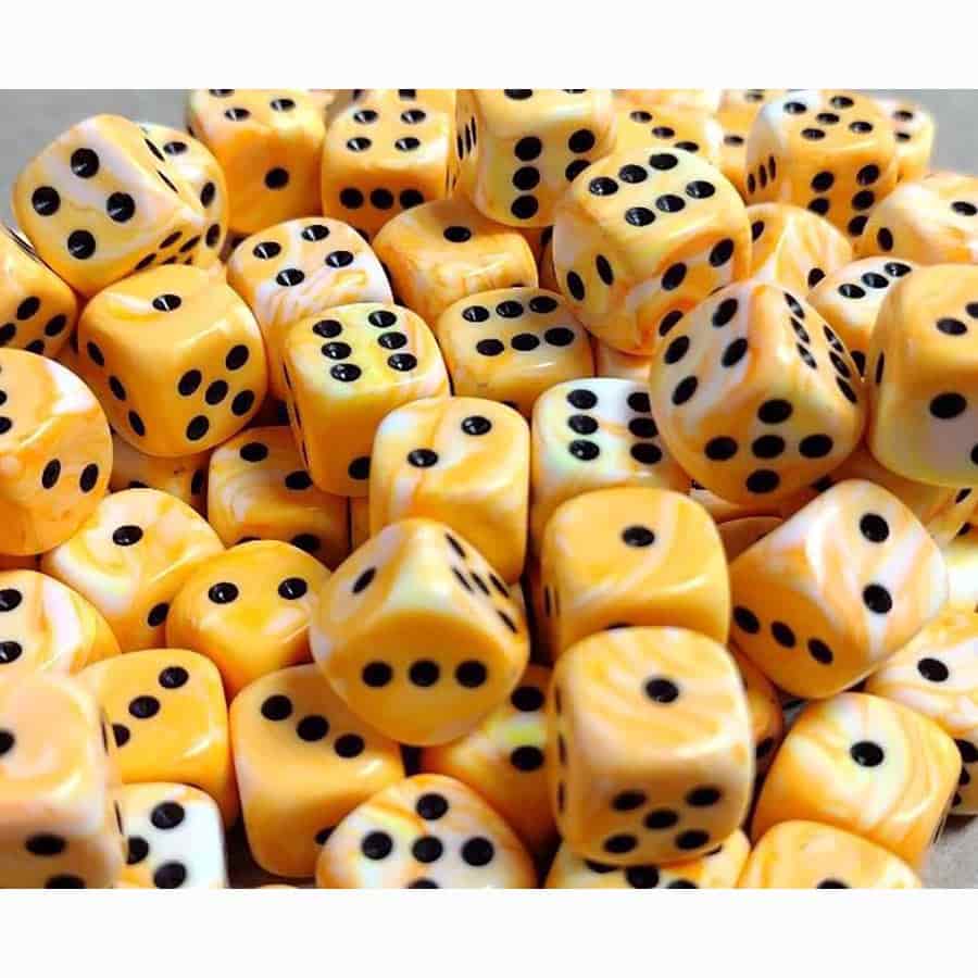 Chessex Festive Sunburst with Black 12mm d6 Dice Block (36 Dice)
