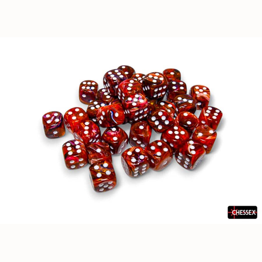 Chessex Festive Symphony with White 12mm d6 Dice Block (36 Dice)