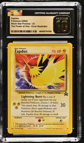 2000 Pokémon Black Star Promos Zapdos 23 - CGC PRISTINE 10 - 1401007747208