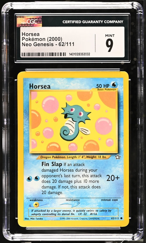 2000 Neo Genesis Horsea 62/111 - CGC Mint 9 - 1401028352032