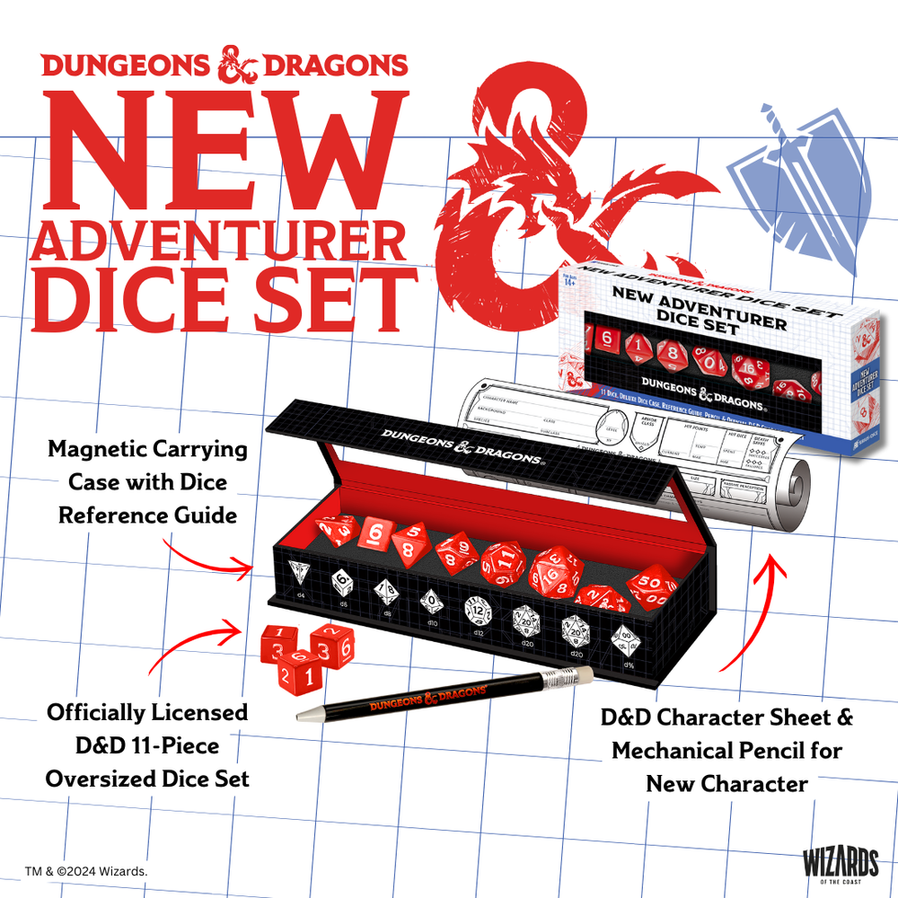 D&D New Adventurer Dice Set - Red